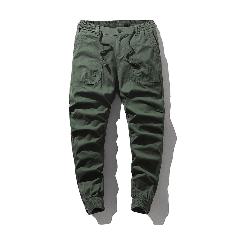 Cross-border new overalls men's spring and autumn large pocket pants outdoor casual pants ankle-tied youth trousers men's wholesale