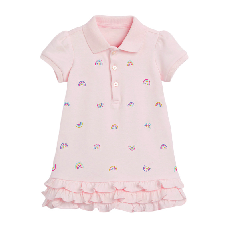 Little maven European and American children's clothing children's dress short sleeve children's dress summer new cotton girls princess dress