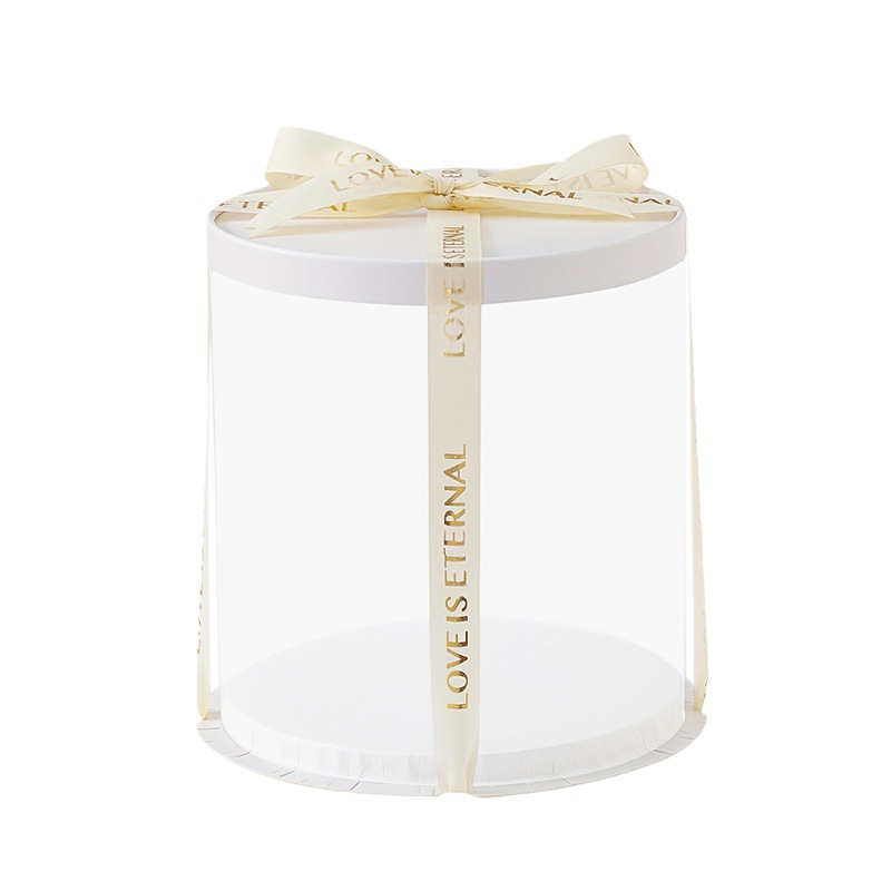 Round transparent cake box birthday cake box baking 4 inch 6 inch 8 inch 10 inch single layer double layer three four layer
