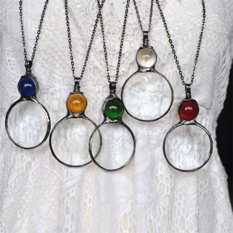 獨立站新款Grands Loupe Pendant Necklace Gift母親節放大鏡吊墜
