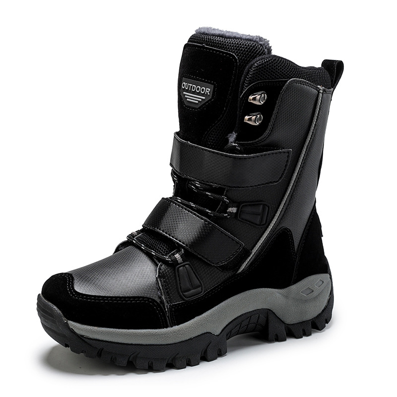 2024 foreign trade outdoor travel large size wholesale cross-border magic buckle long tube snow boots cotton shoes