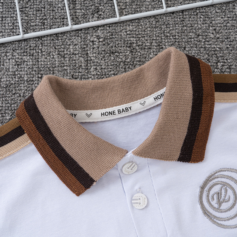 Children's clothing children's suit New 2024 fashion children's baby two-piece short sleeve embroidered letter short sleeve suit