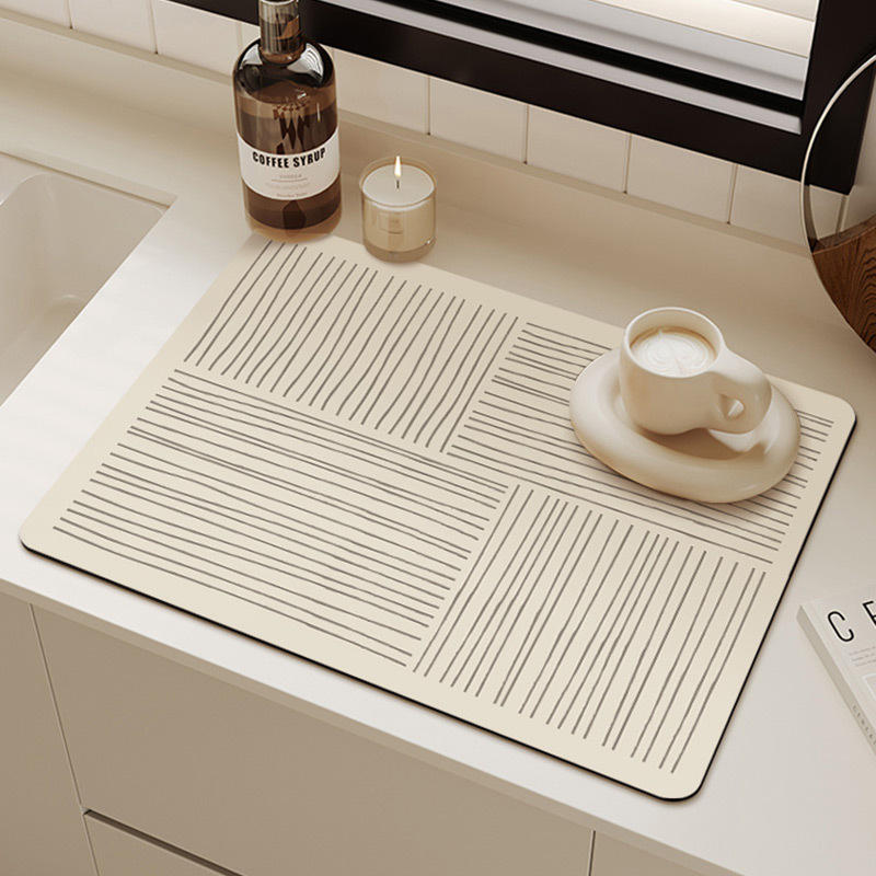 Modern Simple Household Water Absorbent Quick-drying Anti-slip Mat Living Room Coffee Table Diatom Mud Table Mat Kitchen Countertop Drain Mat