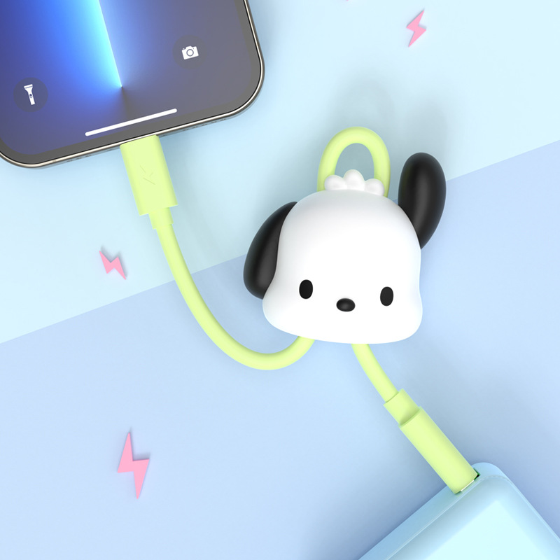 New Sanrio stereo data cable Yugui dog cartoon charger mobile phone charging cable data charging cable stereo