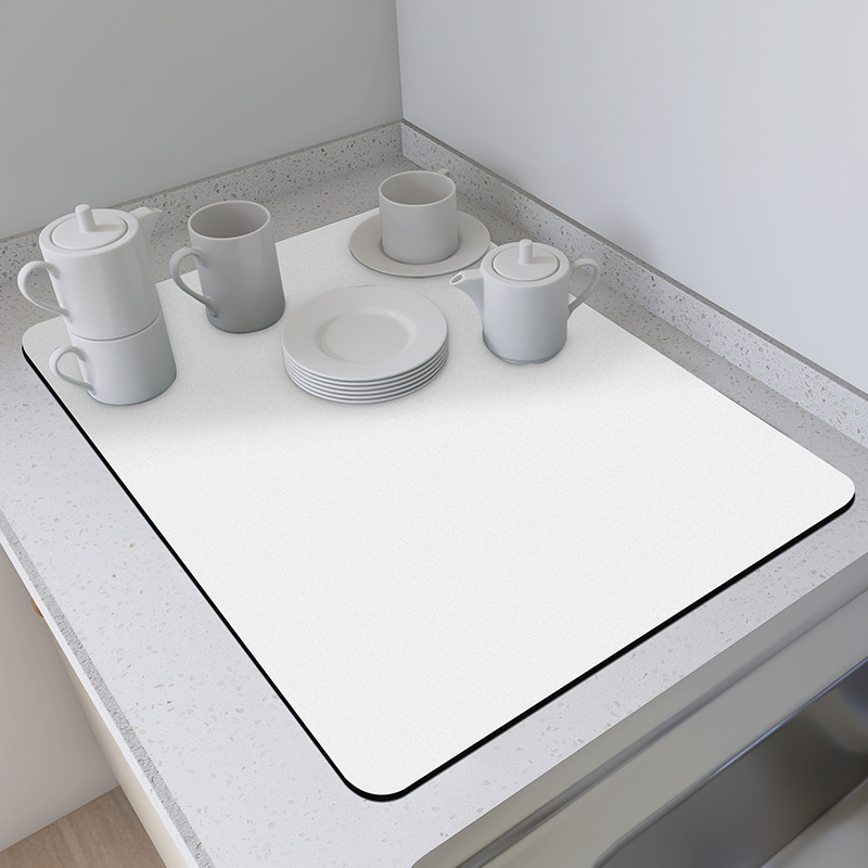 Cross-border Nordic simple style home restaurant kitchen solid color soft diatom mud draining mat anti-scald insulation bar coaster