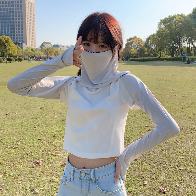 Cycling Ice Silk Sunscreen Shawl Outdoor Summer Women's Mask Integrated Shoulder Sleeve Neck Shade UV Protection Sleeve