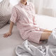 Japanese-style Muji Home Clothes Good Short-sleeved Double-layer Yarn Cotton Suit Short-sleeved Shorts Suit Plaid Couple