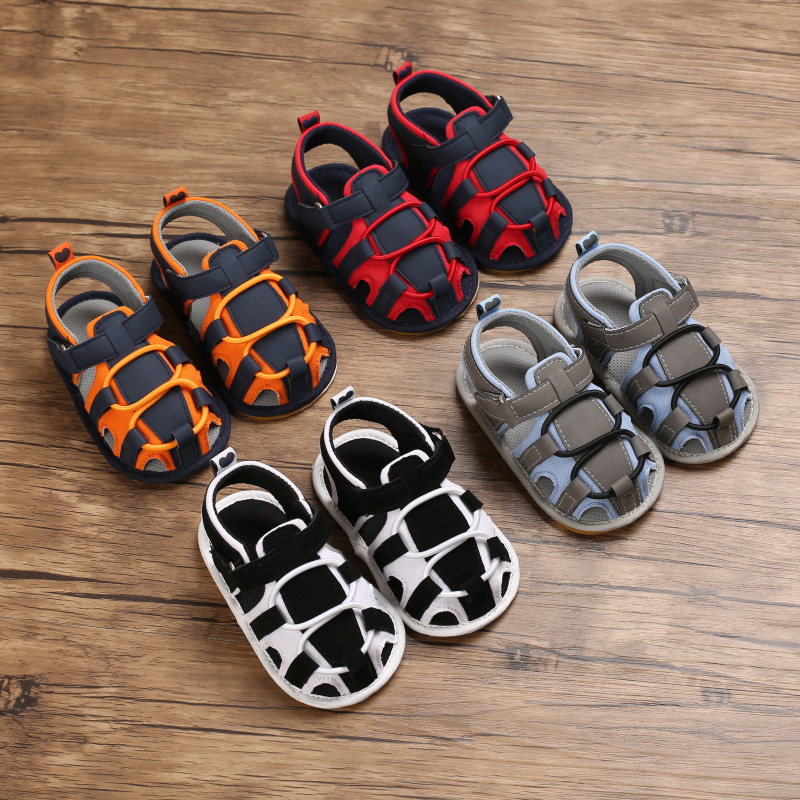 Summer 0-1 years old foreign trade soft rubber sole toddler shoes Baotou sandals newborn baby shoes