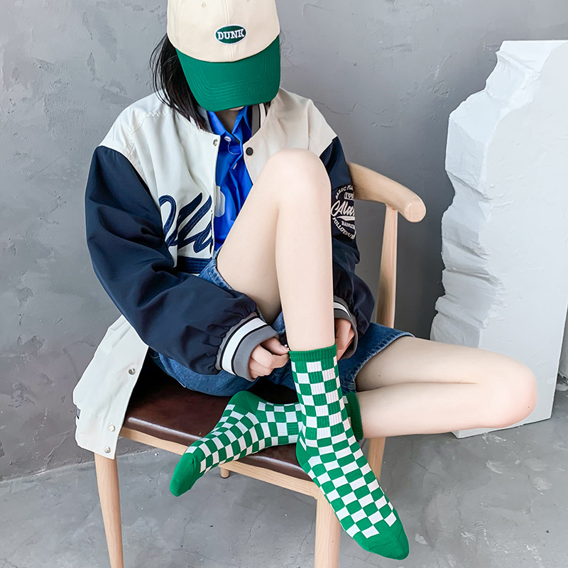 Letter Socks Women's Spring and Autumn Men's and Women's Trendy Breathable Thin Stockings Mid-length Stockings Sports Outwear Women's Socks for Spring and Summer Outwear