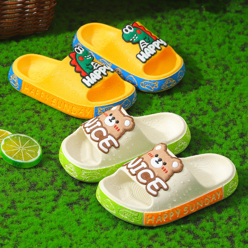 Children's slippers summer soft bottom children's indoor cartoon cute boys and girls home baby slippers a generation of hair