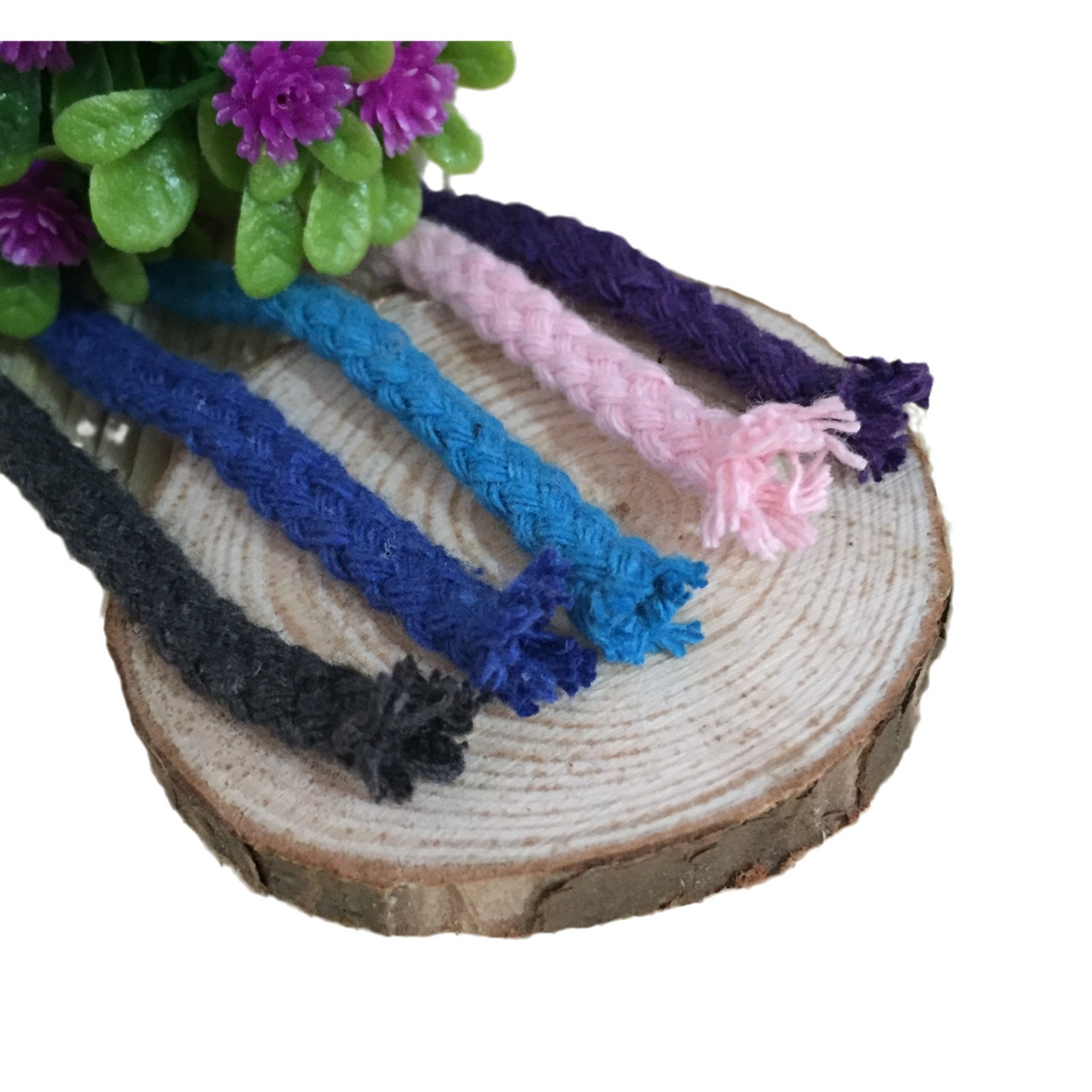 5mm Color Hollow Braided Round 8 Strand Eight Strand Cotton Rope Trouser Waist Rope Hat Rope Drawstring Handmade DIY Cotton Rope