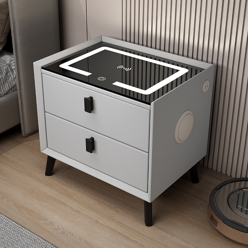 Multi-functional smart bedside table wholesale simple storage cabinet ins style bedroom mini storage cabinet small bedside cabinet