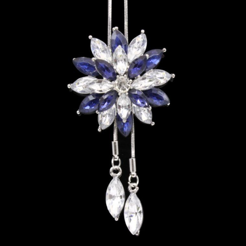 European and American New Amazon eBay wild lotus Lotus double layer crystal flower necklace sweater chain wholesale