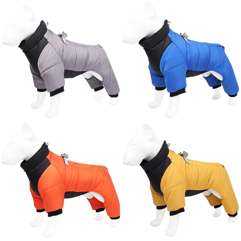 冬暖かい犬の四本足の服防風小型犬綿コートペット用品|undefined