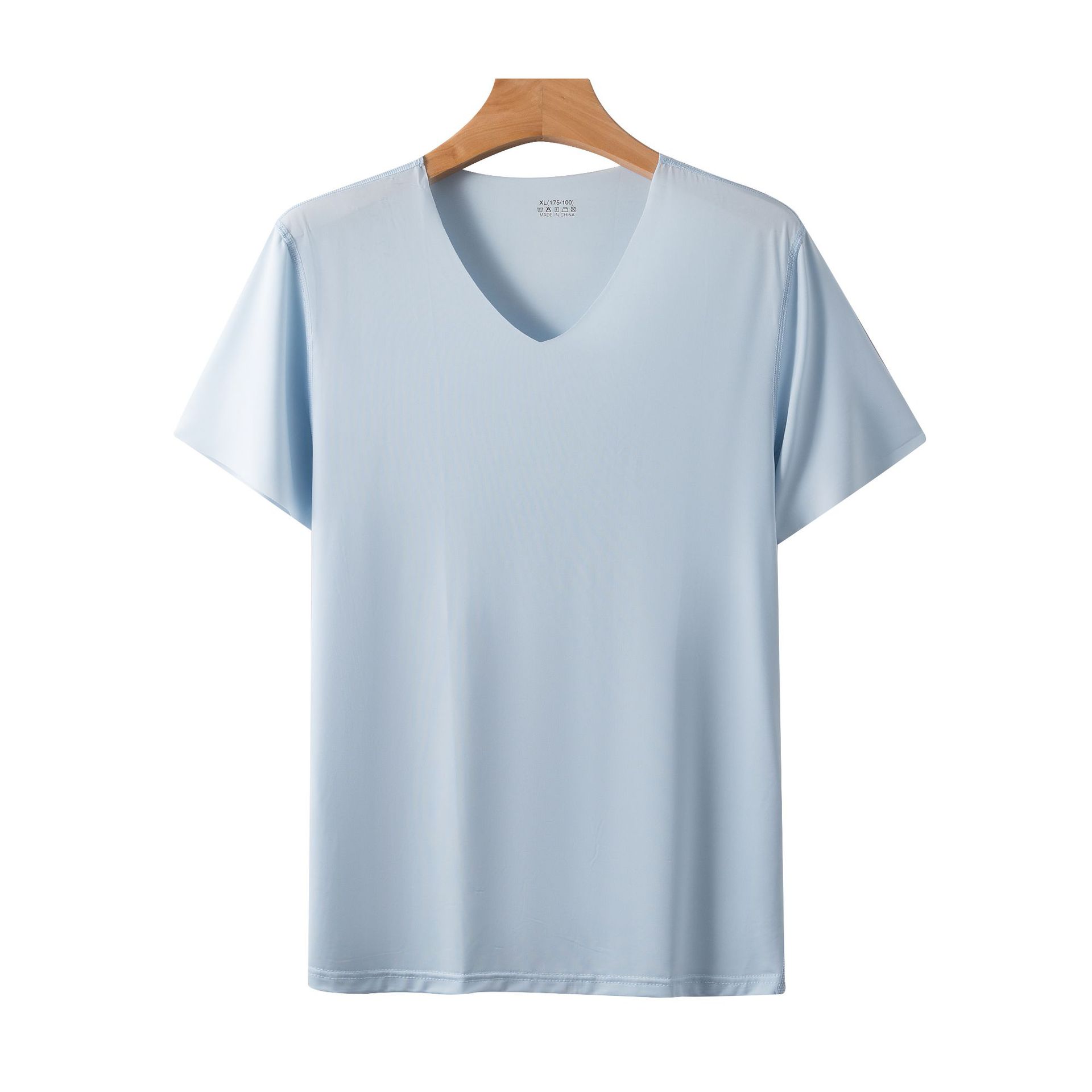 Imitation Ice Silk Seamless T-Shirt Men's Thin Short-sleeved Sports Quick-drying T-shirt Underwear Tight Outer Wear Underwear