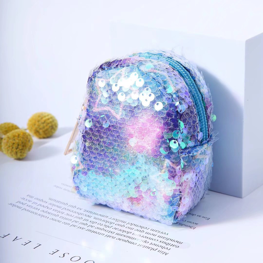 Bag Women's 2023 New Sequin Small Purse Student Fresh and Cute Hand Mini Headset Key Coin Purse