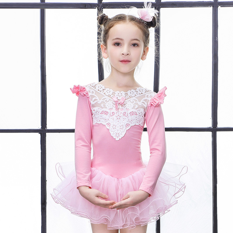 Factory direct 2021 new female children's one-piece ballet dance dress lace dance dress dress a generation of hair