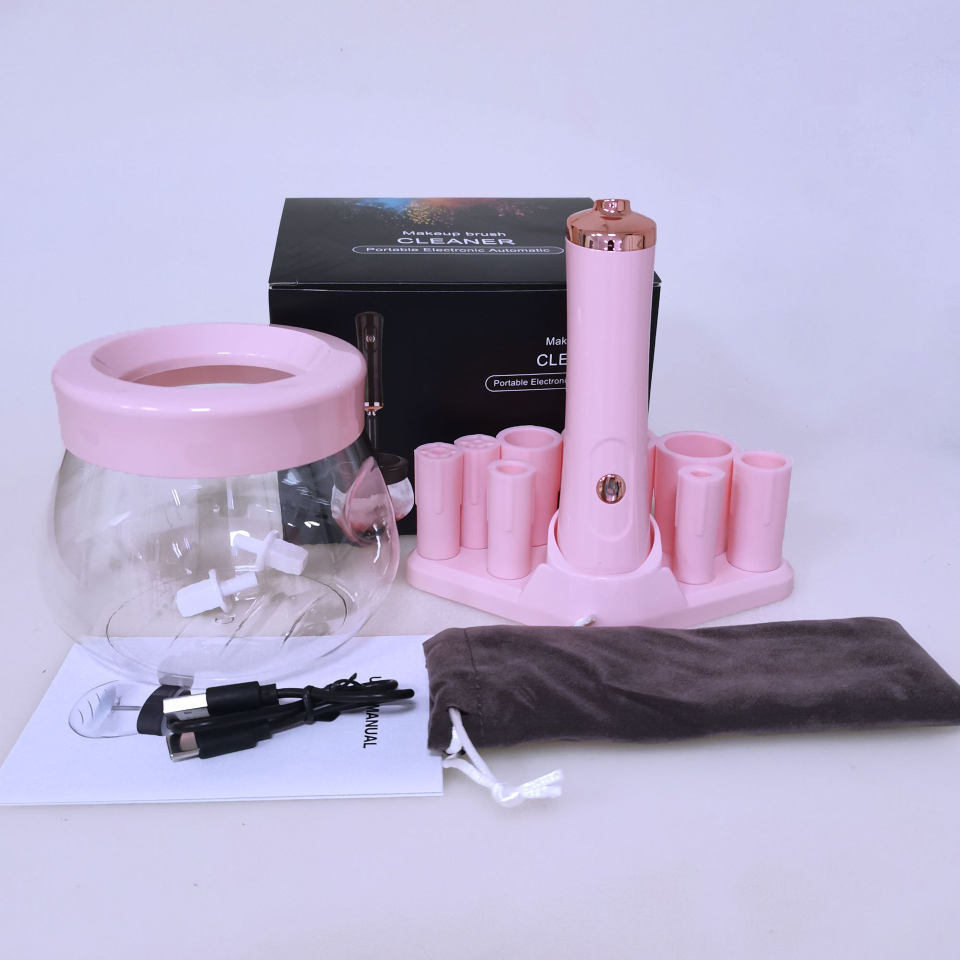 USB electric makeup brush washer automatic spin-drying electric scrubber rechargeable brush cleaning brush