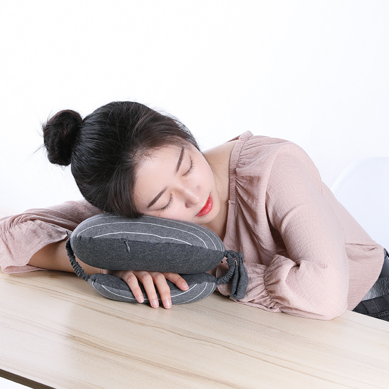 Eye mask two-in-one neck pillow sweat cloth foam particle eye mask pillow car travel leisure nap pillow