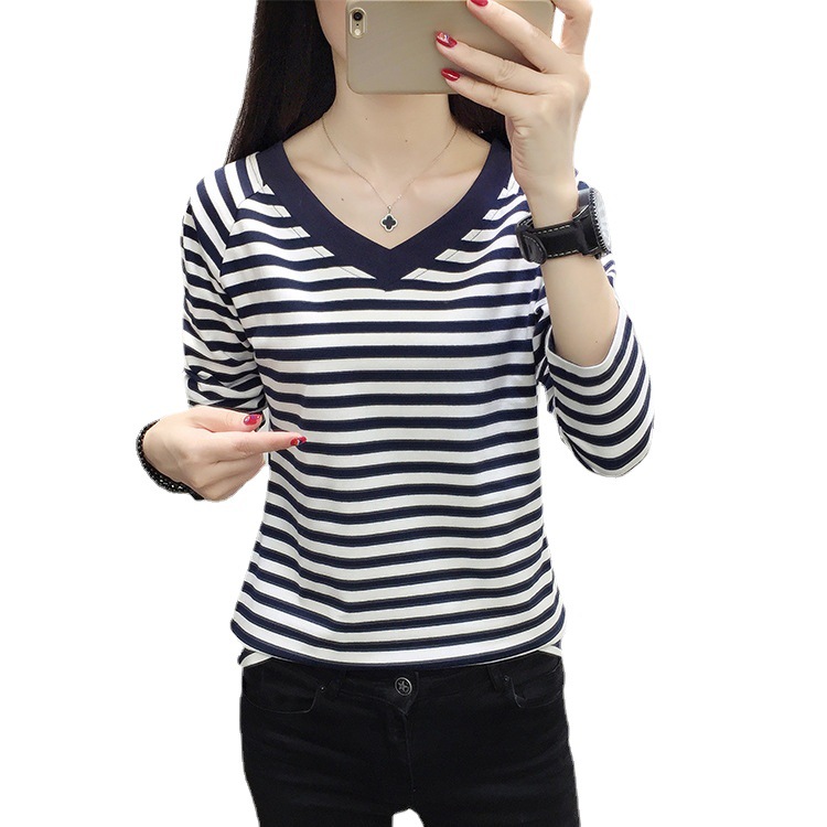 200kg fat mm cotton V-neck long sleeve T-shirt women's 2023 Autumn New loose large size bottoming shirt ins Jacket Women