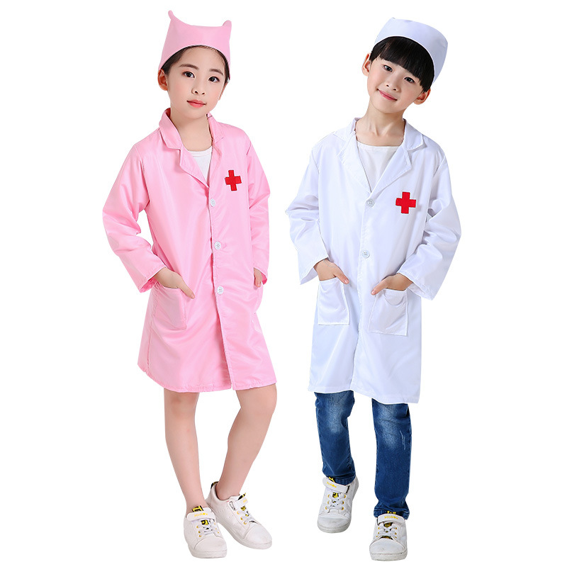 Kindergarten Role-playing Clothing Anti-epidemic Performance Clothing Children's Small Doctor Surgical Clothing Nursery Clothing White Coat Play