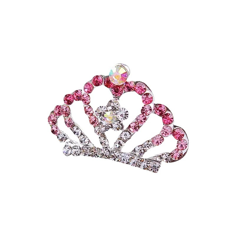 Children's Metal Hair Comb with Diamond Crown Comb Korean Style Baby Girl Princess Hair Plug Little Girl Rhinestone Hairpin Hair Accessories