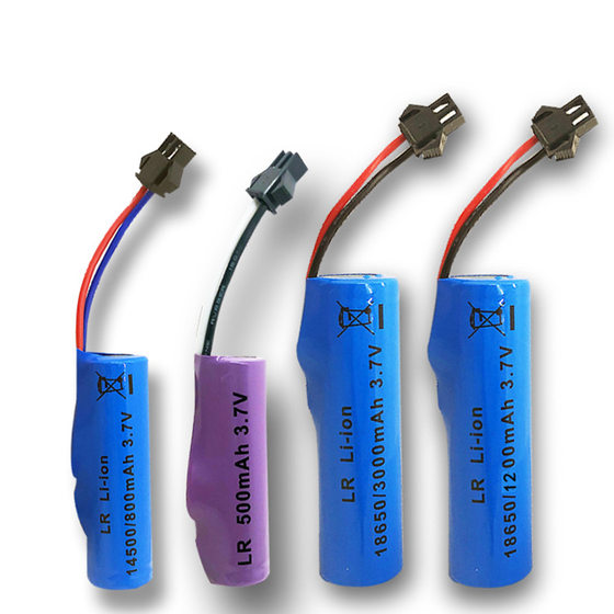 Cylindrical belt line 18650 3.7V14500 lithium battery toy car battery remote control car battery 3.7V battery