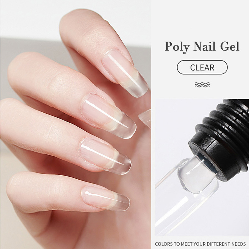 美甲水晶延長膠多色套裝工具全套Poly Gel指甲延長15ml光療免紙托