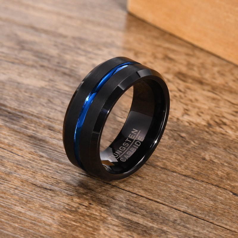 Men rings人差指指輪8mm開瓶タングステン鋼クロスボーダー指輪潮男指環アクセサリー卸売りTCR-039|undefined