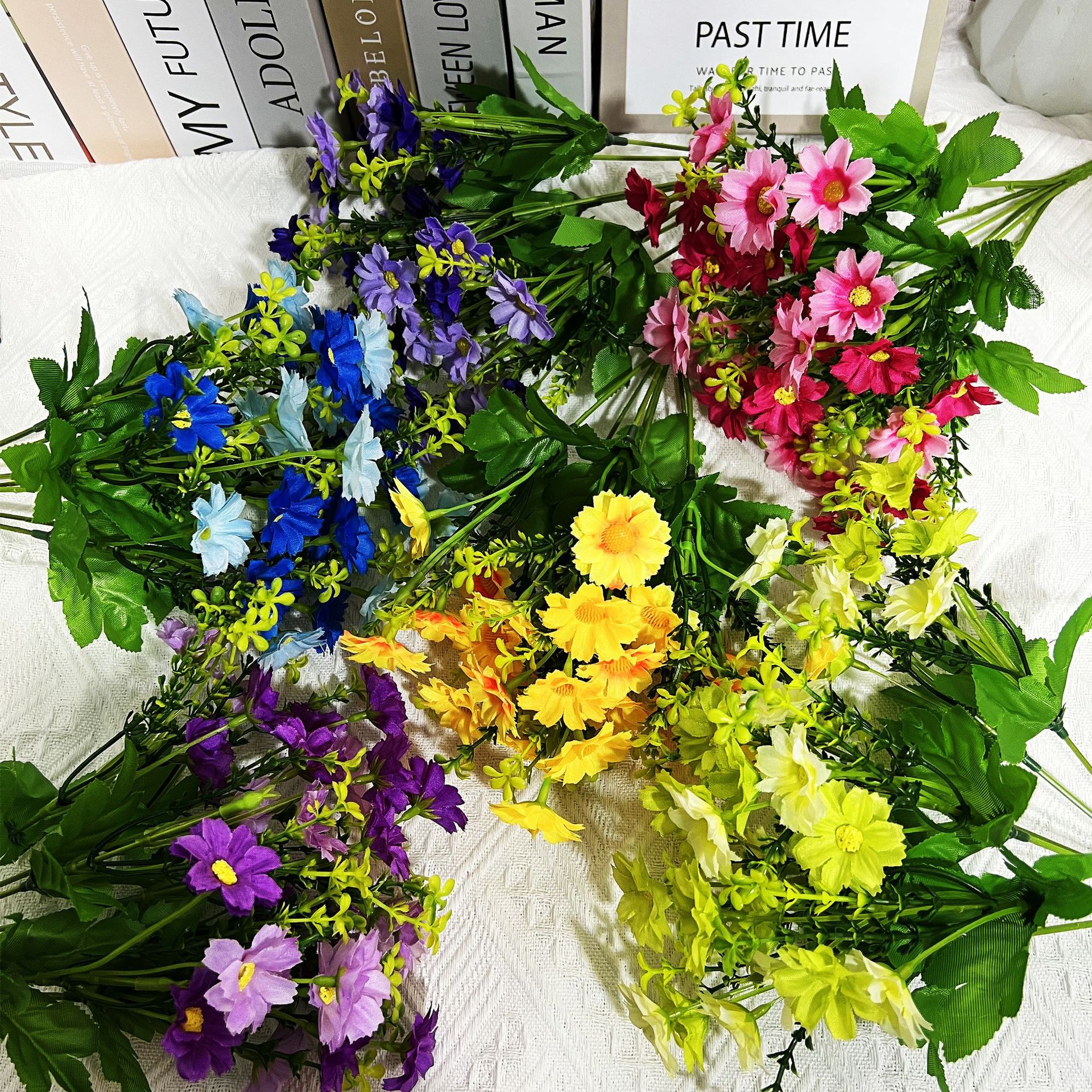 Artificial Flower Fake Flower 28 Head Jumping Orchid Daisy Decorative Flower Silk Flower Plastic Flower Cloth Flower Outdoor Engineering Chrysanthemum