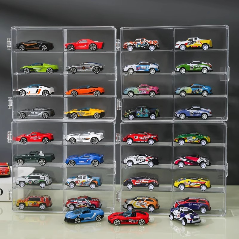 Hot Wheels display rack alloy car Model 1:64 children's toy car decoration transparent organizing storage display box