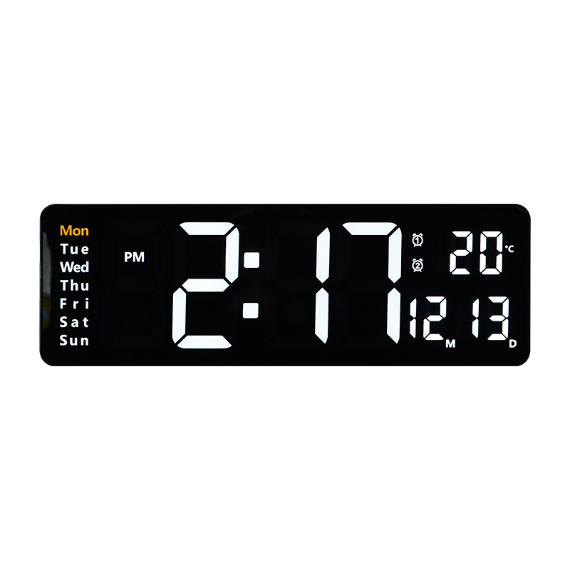 Large screen function display clock Nordic digital clock simple living room wall clock LED wall mounted clock alarm clock wholesale