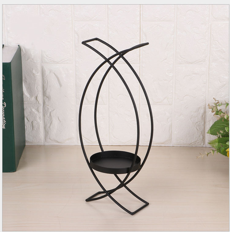 European Style Restaurant Home Candle Holder Candle Holder Ornament Candle Holder Metal Iron Candle Holder