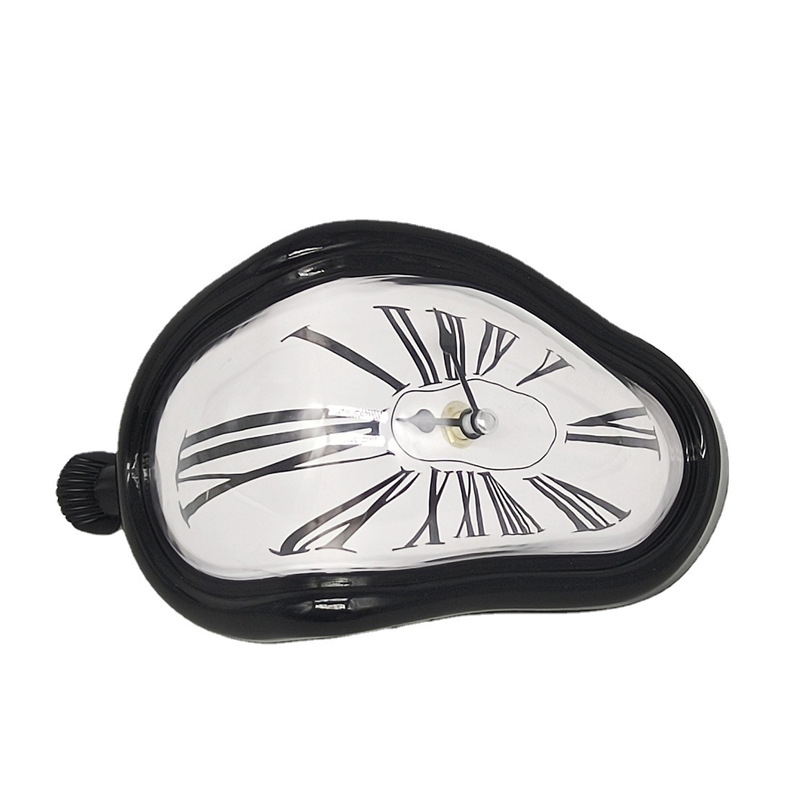 Amazon Cross-border Retro Simple Wall Clock Creative Right Angle Twisted Roman Digital Clock Bedroom Living Room Mute Clock