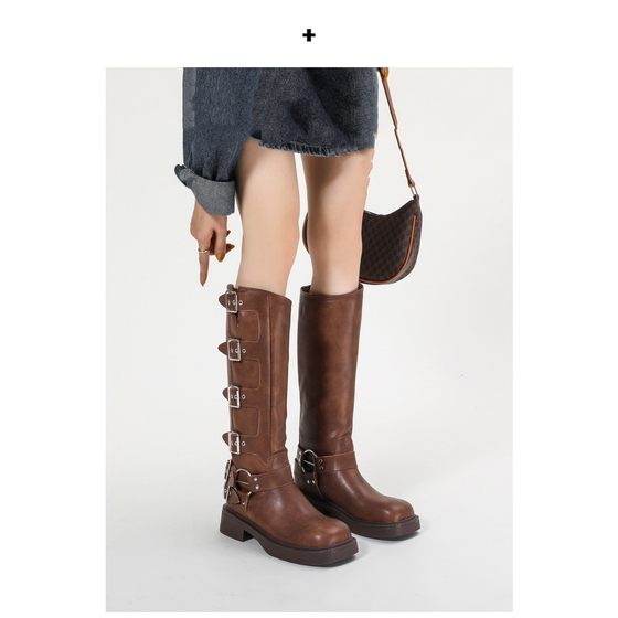 Internet Celebrity High Knights Boots Women's ins Trendy 2023 New European Station Fashion Thick Bottom Thick Heel but Knee Long Boots