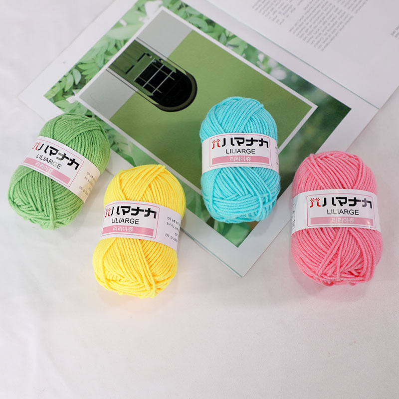 Yimian four-strand milk cotton 4-strand doll thread Korean cotton medium thick baby children's wool crochet hand knitting thread wholesale