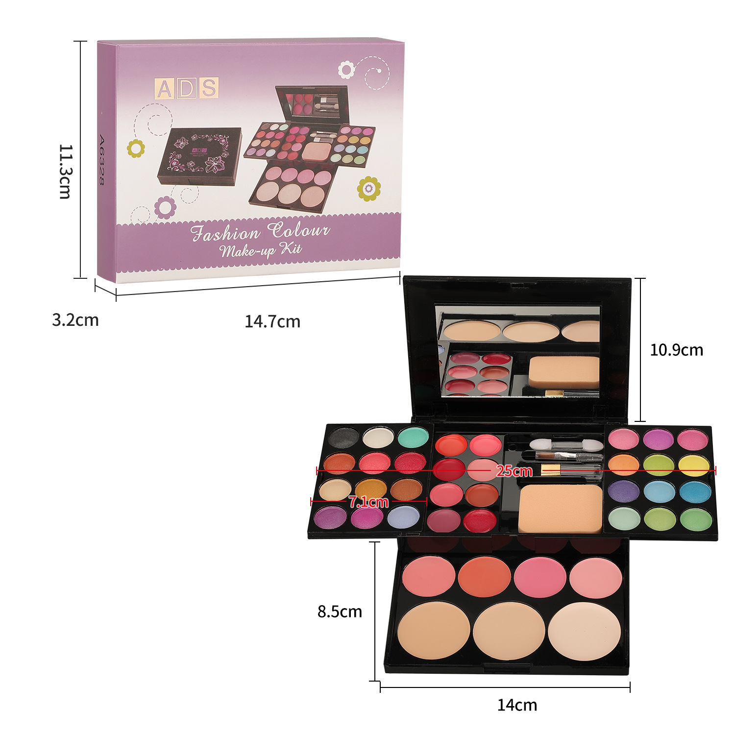  39 color makeup box 24 color eye shadow multi-color makeup set plate 6328