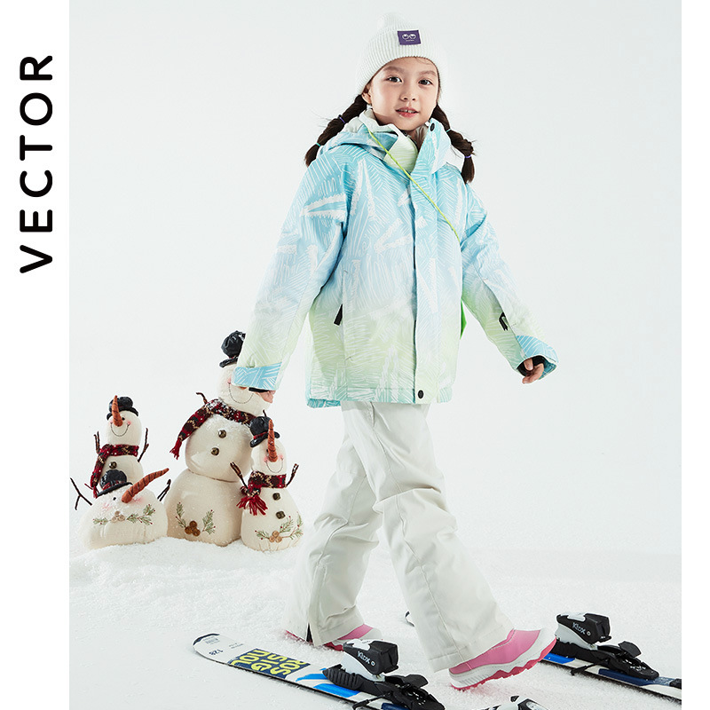VECTOR Children's Ski Suit suit Winter Thickened Cold-proof Waterproof Warm Ski Suit for Boys and Girls Ski Pants