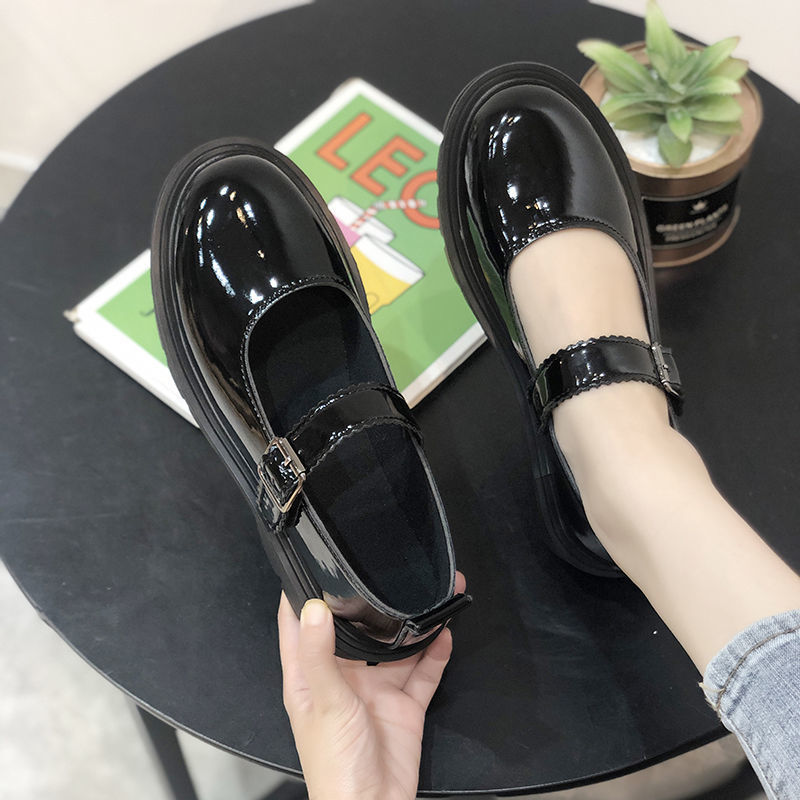 31-44 large size women's shoes Mary Jane Japanese jk small leather shoes female students Korean version of Joker 41 thick-soled shoes Tide 42
