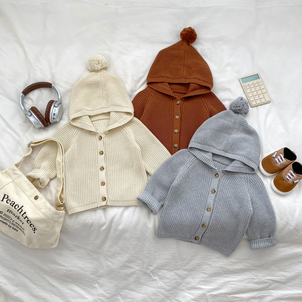 ins Korean style western style small coat 2024 new baby cotton knitted cardigan baby Western style sweater hoodie