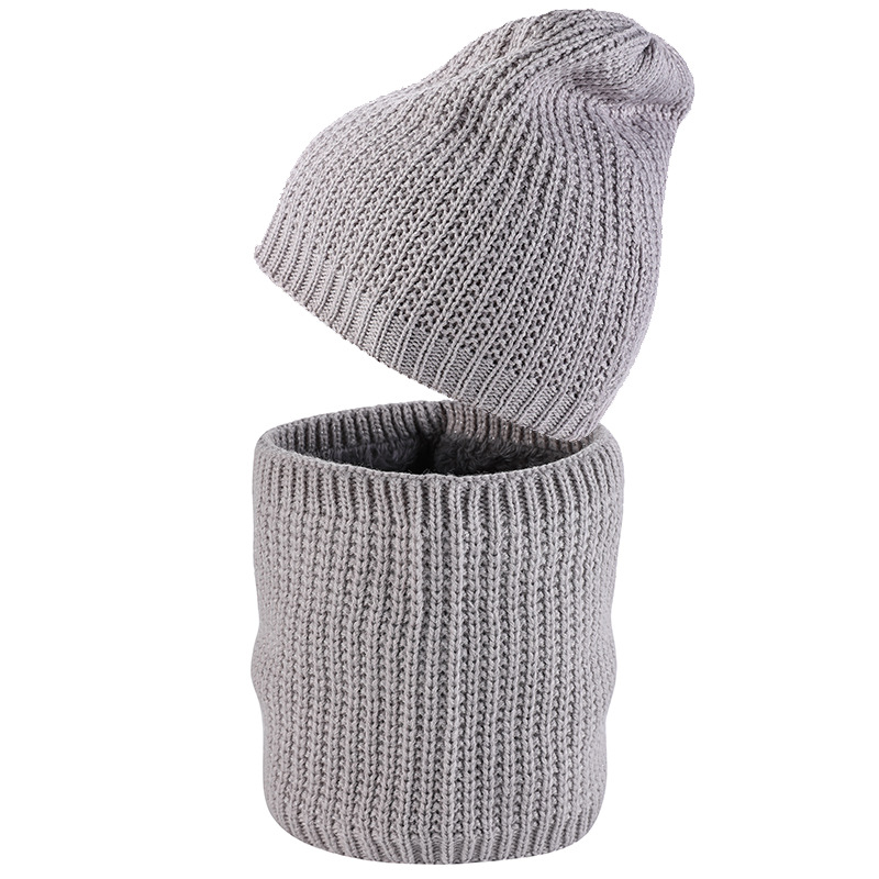 Unisex-Schal, modischer Mützenschal, zweiteiliger Strickmützenschal und warme Wollmütze aus Samt_voghion.com