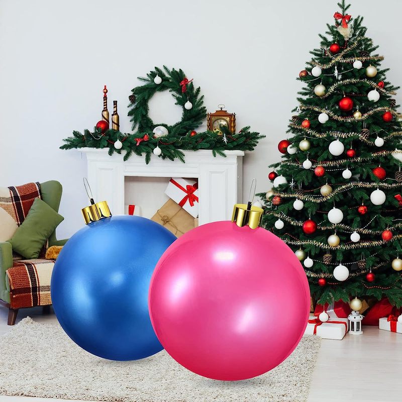 クリスマスの巨大な空気入れクリスマスボール装飾屋外芝生の庭の木がアマゾンの起爆金45-75cmをぶら下げている|undefined
