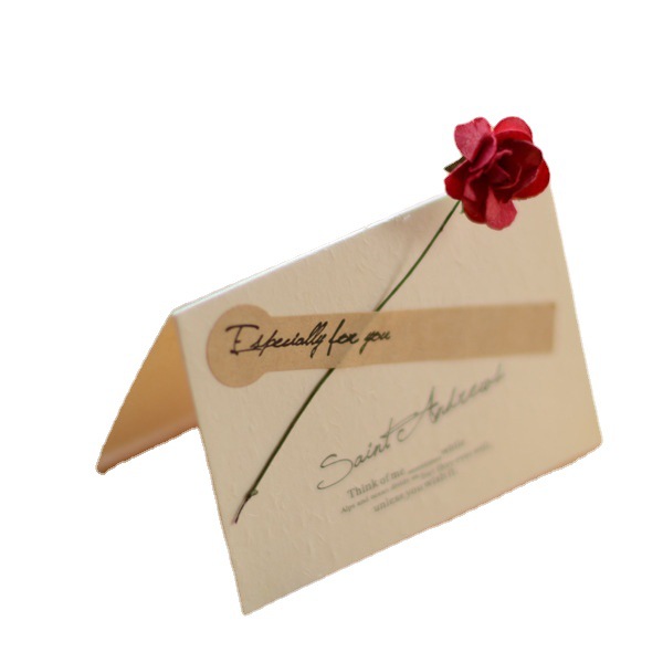 Literature and Art Fresh Card Rose Dried Flower Card Birthday March 8th Women's Day Mother's Day Blessing Card Business Card