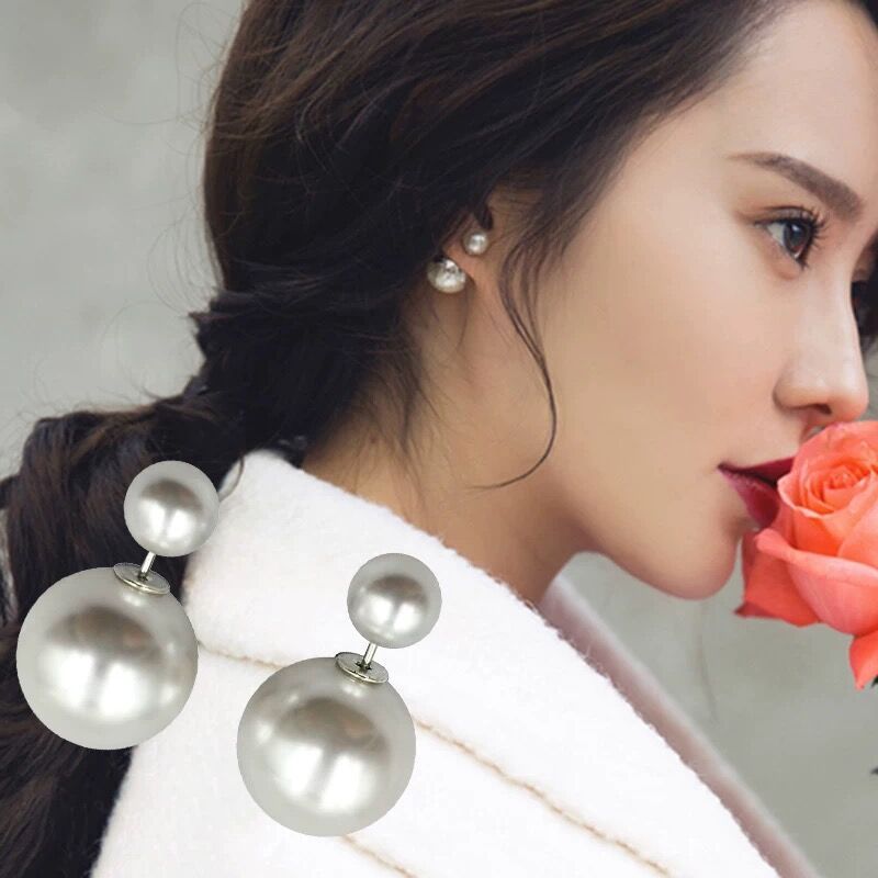 S925 silver needle wholesale double-sided pearl earrings a multi-wear jewelry small fragrant wind earrings earrings for women
