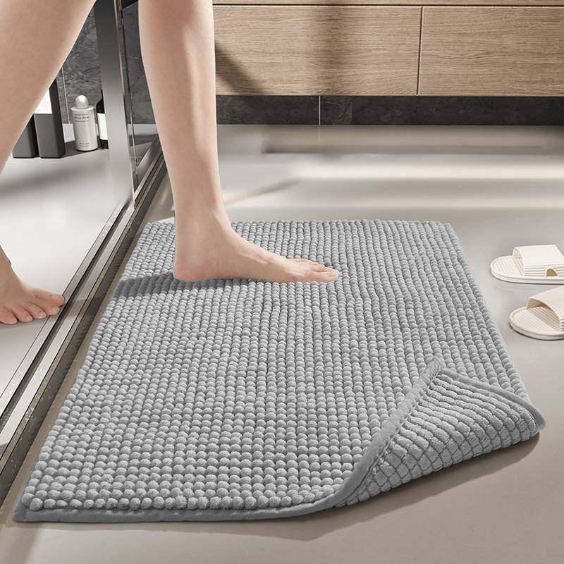 Foot Mat Floor Mat Bathroom Chenille Thickened Anti-Slip Mat Cross-Border Simple Bathroom Bedroom Doorway Water Absorption and Dirty Resistance