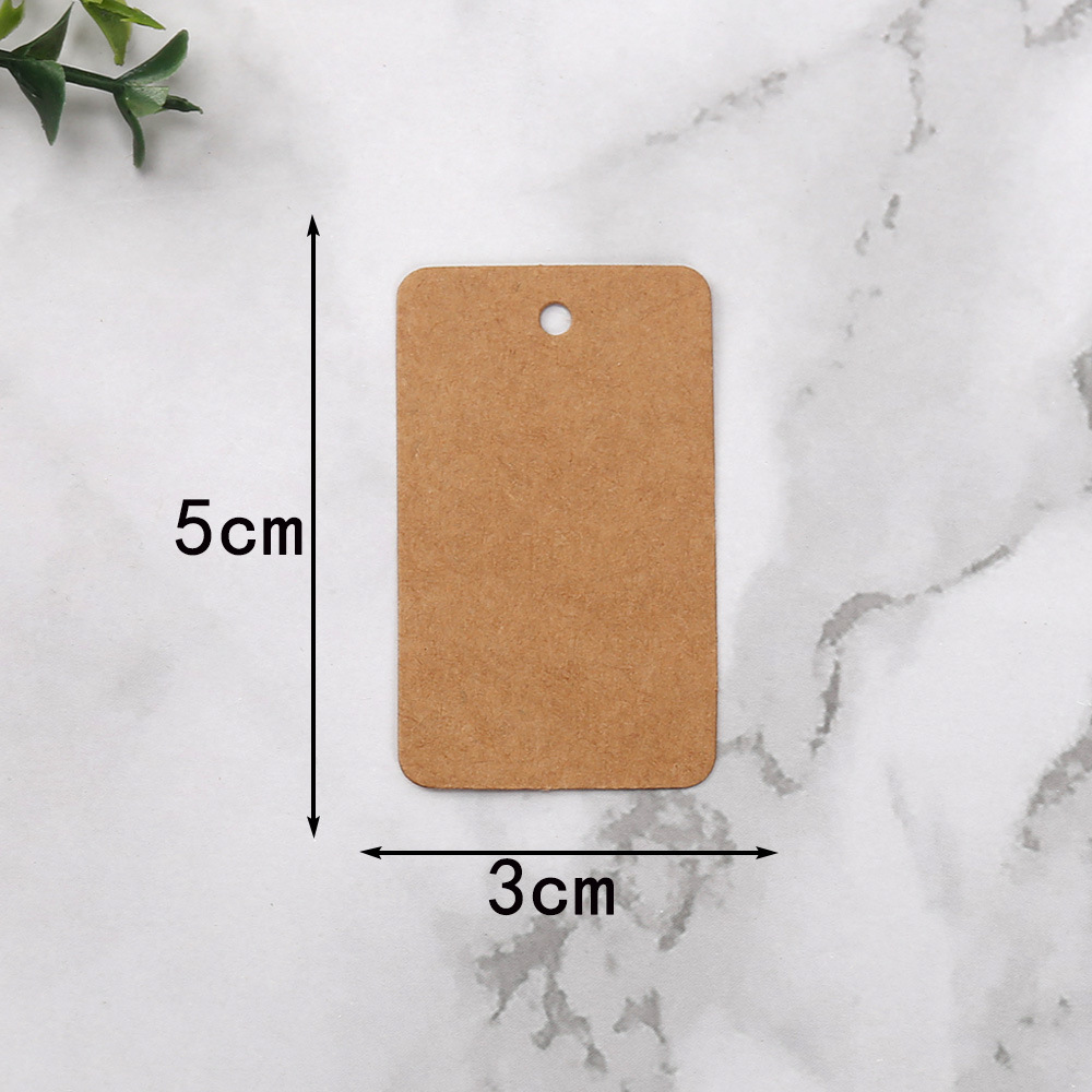 3*5cm blank tag product label clothing tag round corner baking packaging card Kraft paper decoration tag