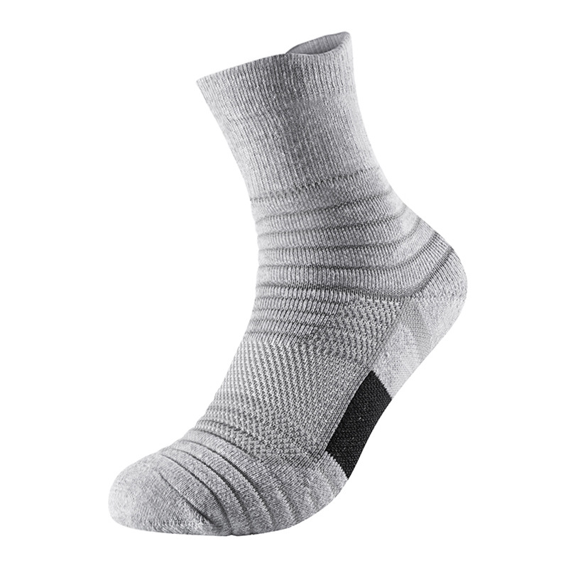 Elite Basketball Socks Men's Short Mid-tube Circled Towel Bottom Thickened Shock Absorbing Sweat Absorbing Breathable Zhuji Running Sports Socks