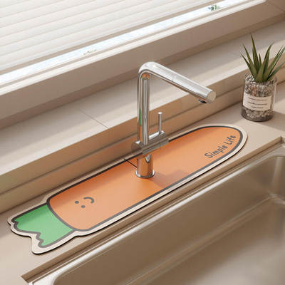 Kitchen diatom mud faucet absorbent pad sink splash-proof draining pad bathroom table wash table narrow