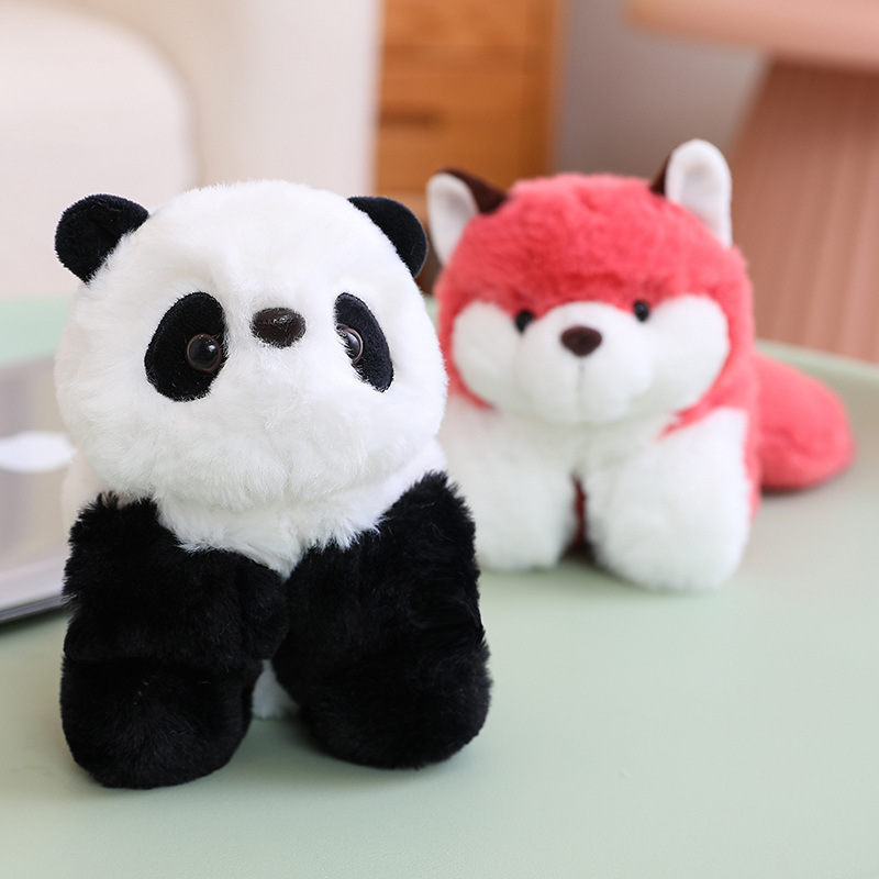 Cartoon Creative Snap Circle Plush Toy Husky Capibala Capybara Fox Doll Panda Children's Bracelet