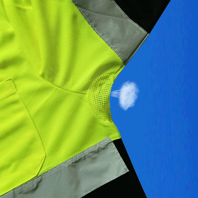 Spot EN/ISO20471 summer hot explosions reflective round neck T-shirt safety protective clothing Breathable High warning